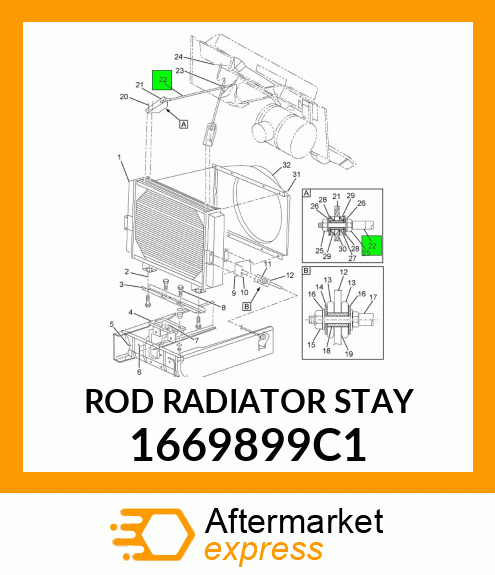 ROD RADIATOR STAY 1669899C1