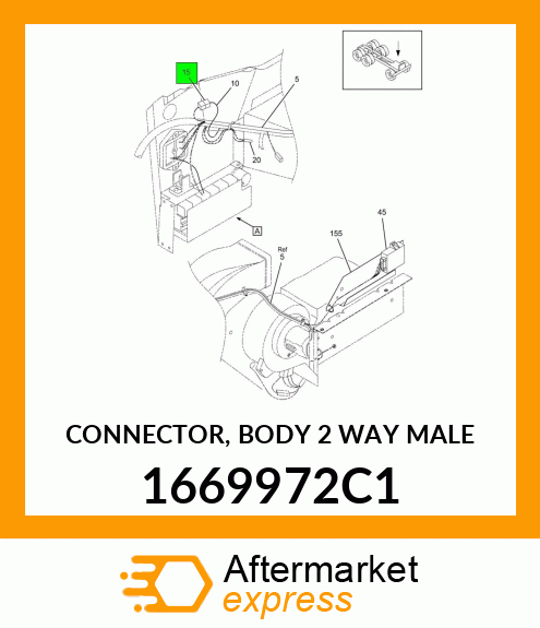 CONNECTOR, BODY 2 WAY MALE 1669972C1
