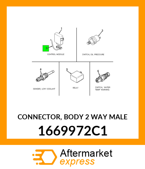 CONNECTOR, BODY 2 WAY MALE 1669972C1