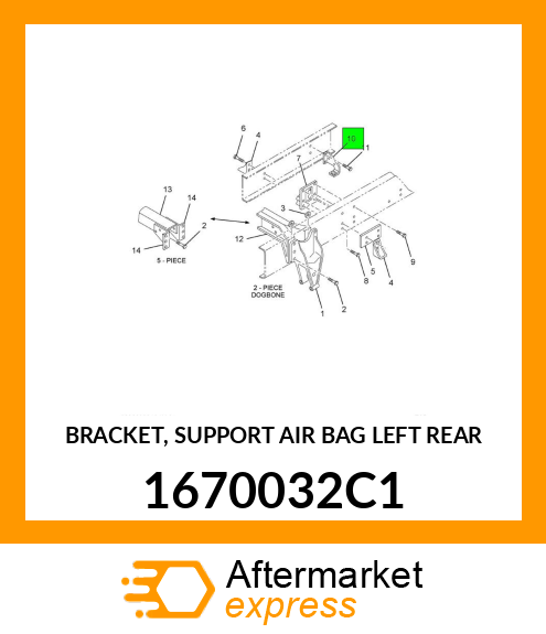 BRACKET, SUPPORT AIR BAG LEFT REAR 1670032C1