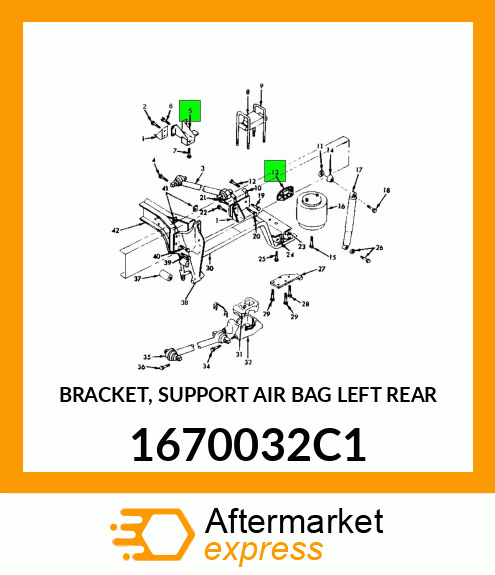 BRACKET, SUPPORT AIR BAG LEFT REAR 1670032C1