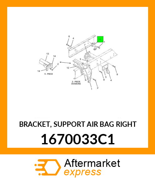 BRACKET, SUPPORT AIR BAG RIGHT 1670033C1