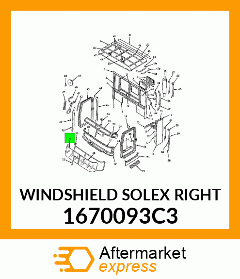 WINDSHIELD SOLEX RIGHT 1670093C3