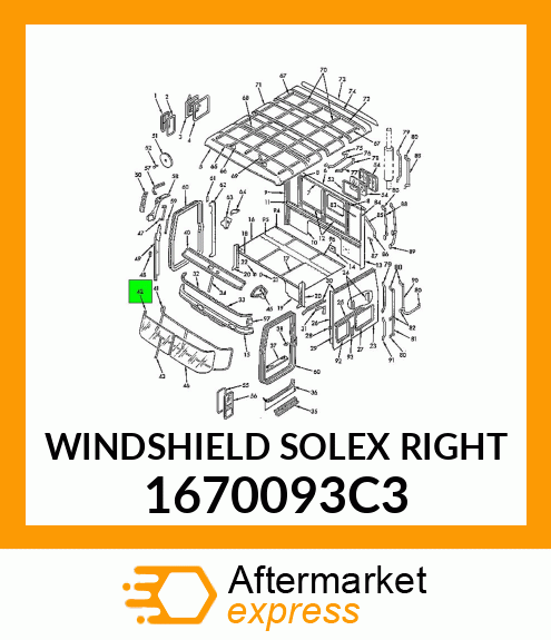 WINDSHIELD SOLEX RIGHT 1670093C3
