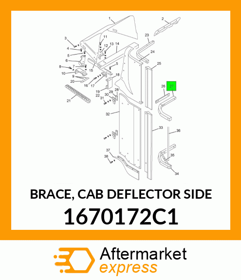 BRACE, CAB DEFLECTOR SIDE 1670172C1