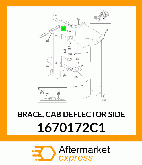 BRACE, CAB DEFLECTOR SIDE 1670172C1