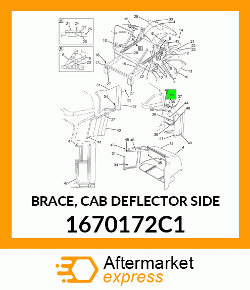 BRACE, CAB DEFLECTOR SIDE 1670172C1