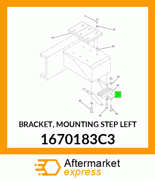 BRACKET, MOUNTING STEP LEFT 1670183C3
