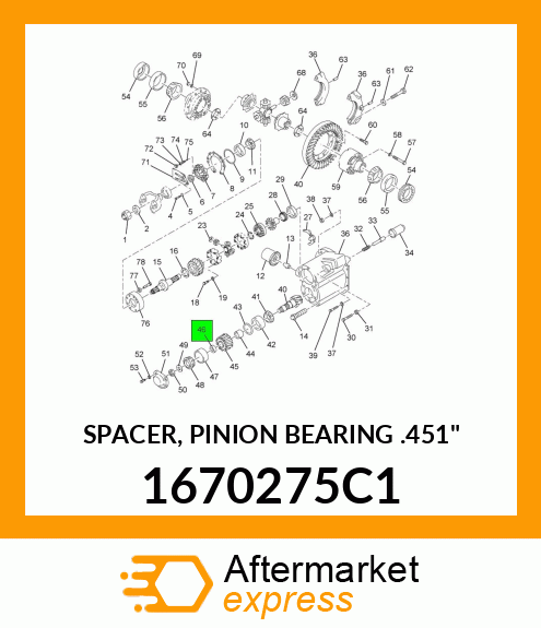 SPACER, PINION BEARING .451" 1670275C1