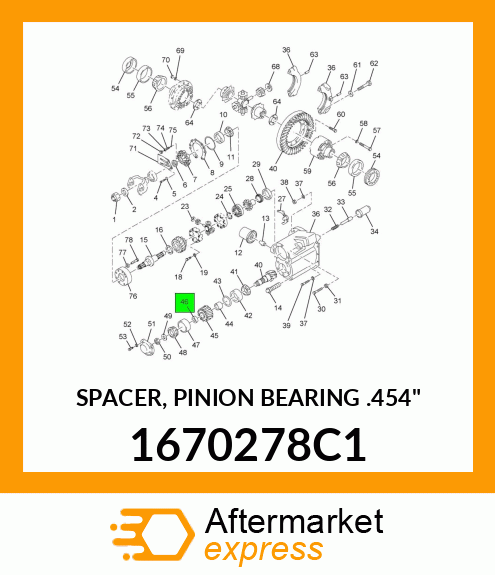 SPACER, PINION BEARING .454" 1670278C1