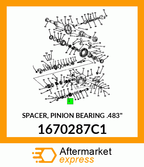 SPACER, PINION BEARING .483" 1670287C1