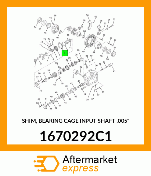 SHIM, BEARING CAGE INPUT SHAFT .005" 1670292C1