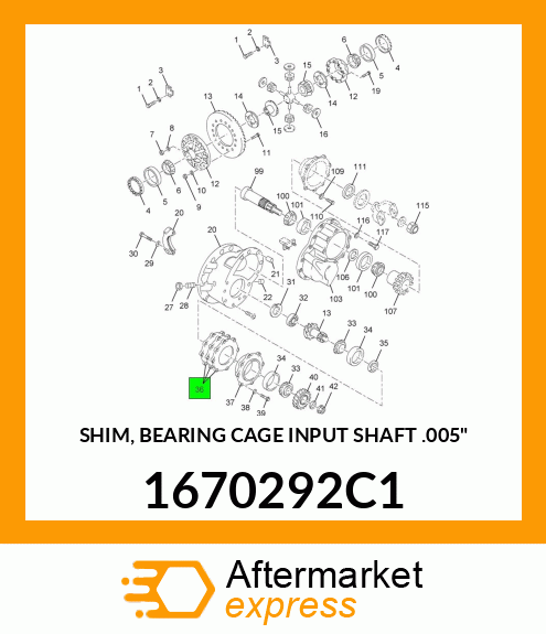 SHIM, BEARING CAGE INPUT SHAFT .005" 1670292C1