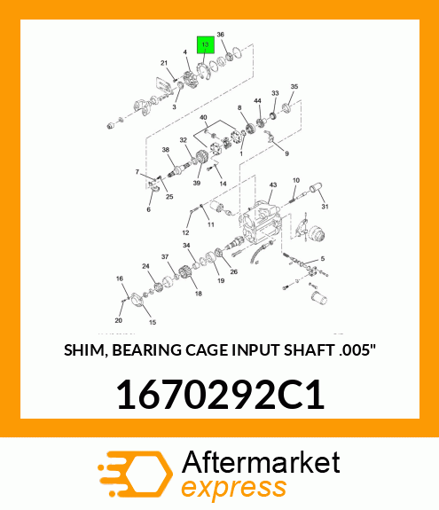 SHIM, BEARING CAGE INPUT SHAFT .005" 1670292C1