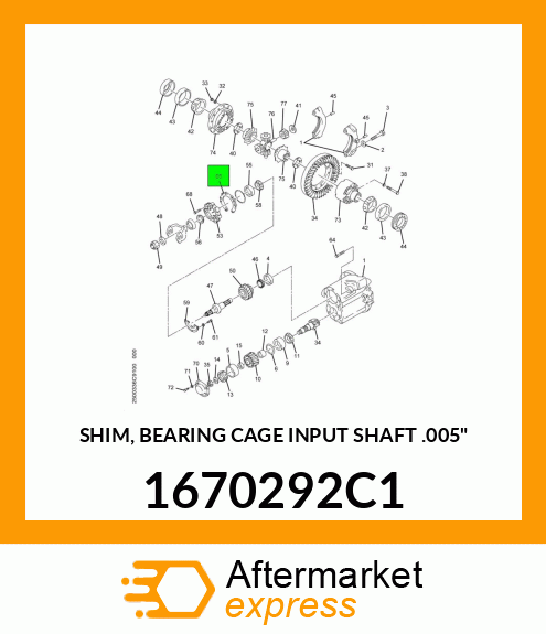 SHIM, BEARING CAGE INPUT SHAFT .005" 1670292C1