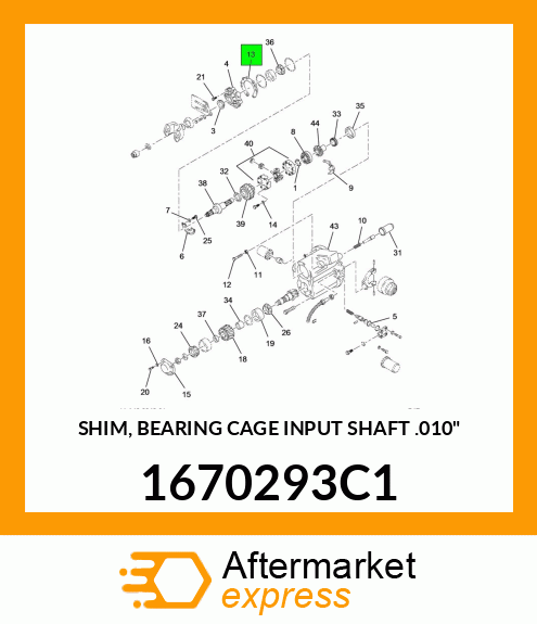 SHIM, BEARING CAGE INPUT SHAFT .010" 1670293C1