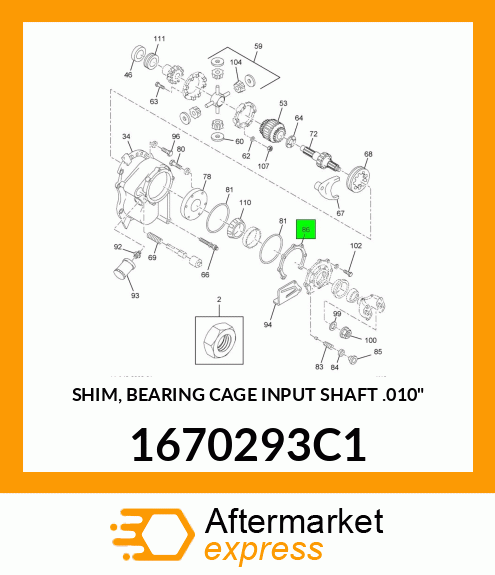 SHIM, BEARING CAGE INPUT SHAFT .010" 1670293C1