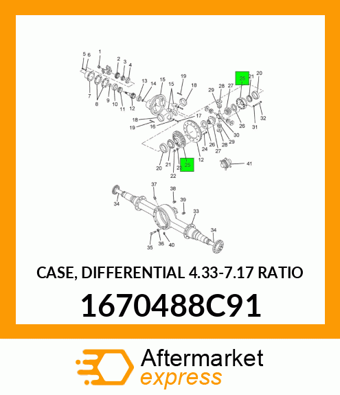 CASE, DIFFERENTIAL 4.33-7.17 RATIO 1670488C91