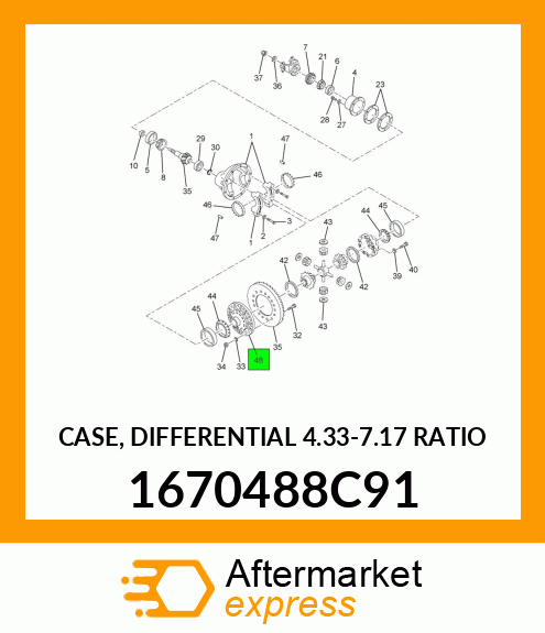 CASE, DIFFERENTIAL 4.33-7.17 RATIO 1670488C91