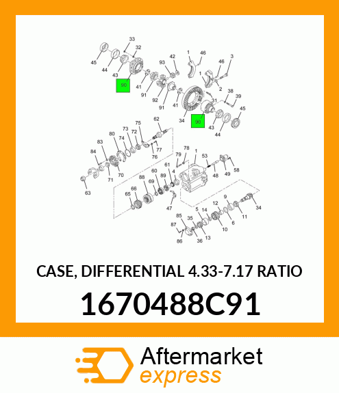 CASE, DIFFERENTIAL 4.33-7.17 RATIO 1670488C91