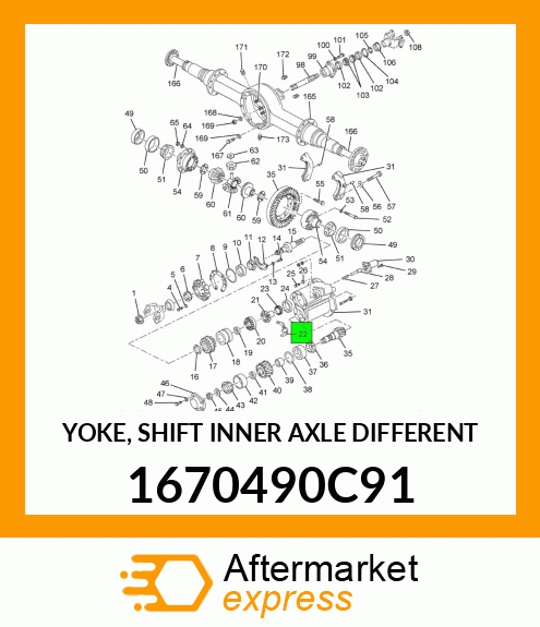 YOKE, SHIFT INNER AXLE DIFFERENT 1670490C91