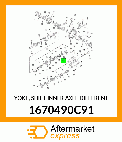 YOKE, SHIFT INNER AXLE DIFFERENT 1670490C91