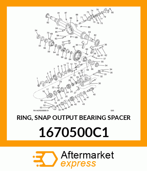 RING, SNAP OUTPUT BEARING SPACER 1670500C1