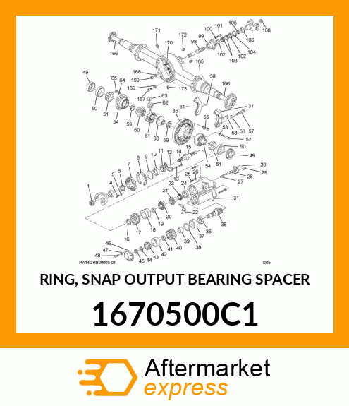 RING, SNAP OUTPUT BEARING SPACER 1670500C1