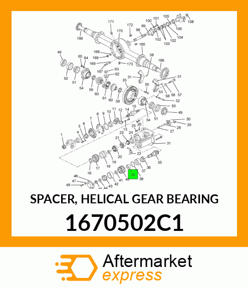 SPACER, HELICAL GEAR BEARING 1670502C1
