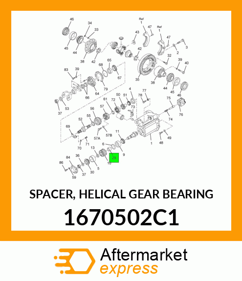 SPACER, HELICAL GEAR BEARING 1670502C1