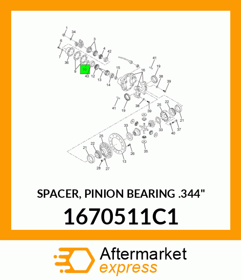 SPACER, PINION BEARING .344" 1670511C1