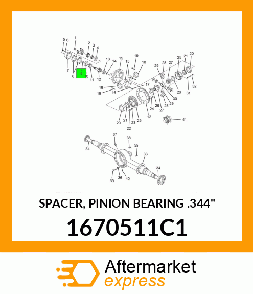 SPACER, PINION BEARING .344" 1670511C1