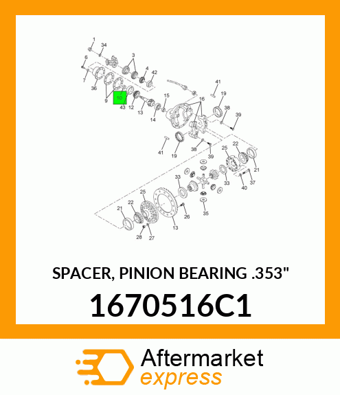 SPACER, PINION BEARING .353" 1670516C1