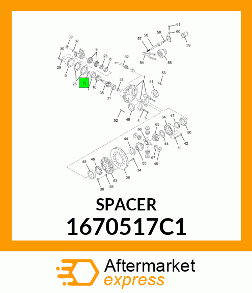 SPACER, PINION BEARING .358" 1670517C1