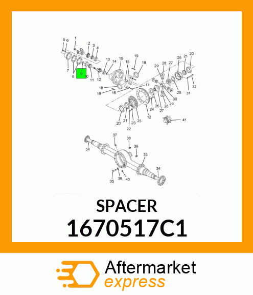 SPACER, PINION BEARING .358" 1670517C1