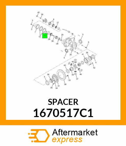 SPACER, PINION BEARING .358" 1670517C1