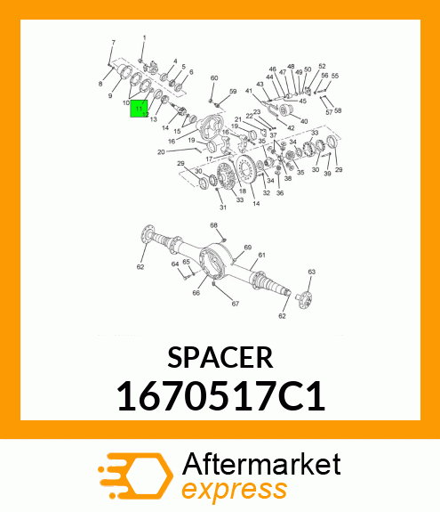 SPACER, PINION BEARING .358" 1670517C1