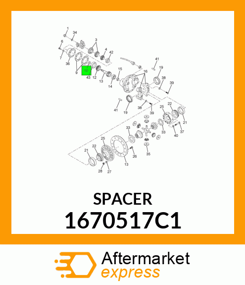 SPACER, PINION BEARING .358" 1670517C1