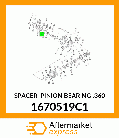 SPACER, PINION BEARING .360" 1670519C1