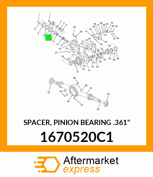 SPACER, PINION BEARING .361" 1670520C1