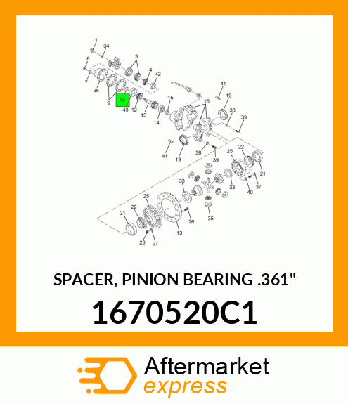 SPACER, PINION BEARING .361" 1670520C1