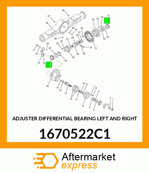 ADJUSTER DIFFERENTIAL BEARING LEFT AND RIGHT 1670522C1