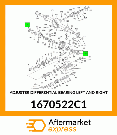 ADJUSTER DIFFERENTIAL BEARING LEFT AND RIGHT 1670522C1