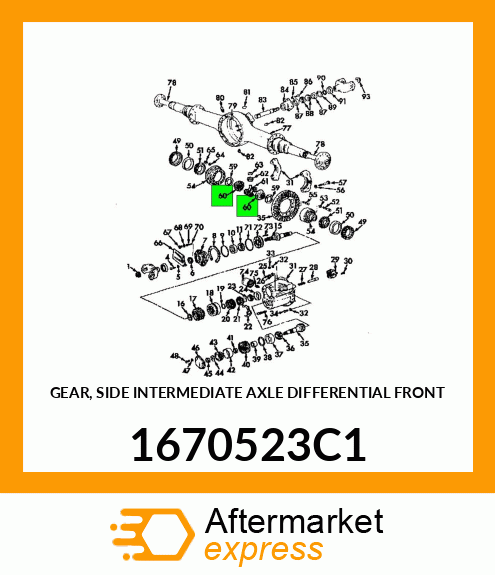 GEAR, SIDE INTERMEDIATE AXLE DIFFERENTIAL FRONT 1670523C1