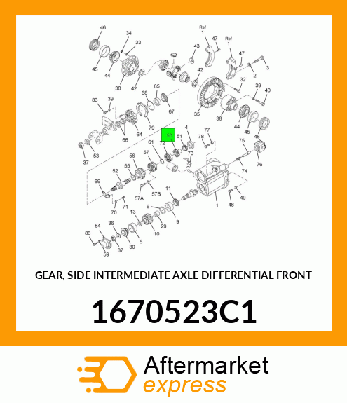 GEAR, SIDE INTERMEDIATE AXLE DIFFERENTIAL FRONT 1670523C1
