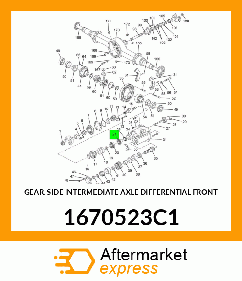 GEAR, SIDE INTERMEDIATE AXLE DIFFERENTIAL FRONT 1670523C1