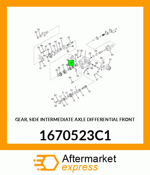 GEAR, SIDE INTERMEDIATE AXLE DIFFERENTIAL FRONT 1670523C1