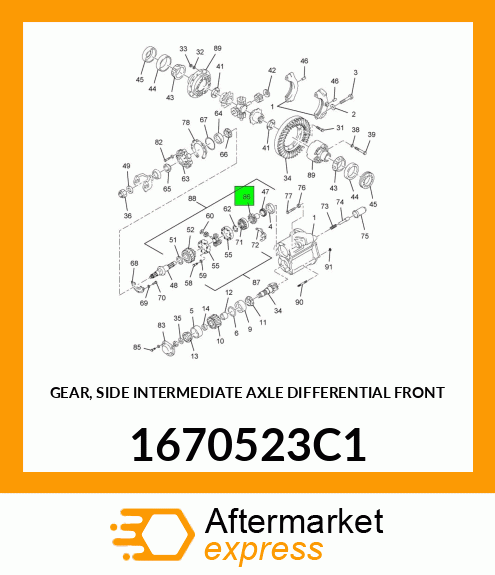 GEAR, SIDE INTERMEDIATE AXLE DIFFERENTIAL FRONT 1670523C1