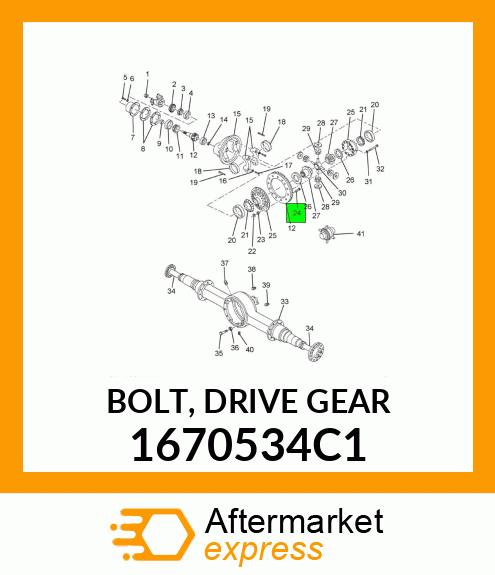 BOLT, DRIVE GEAR 1670534C1