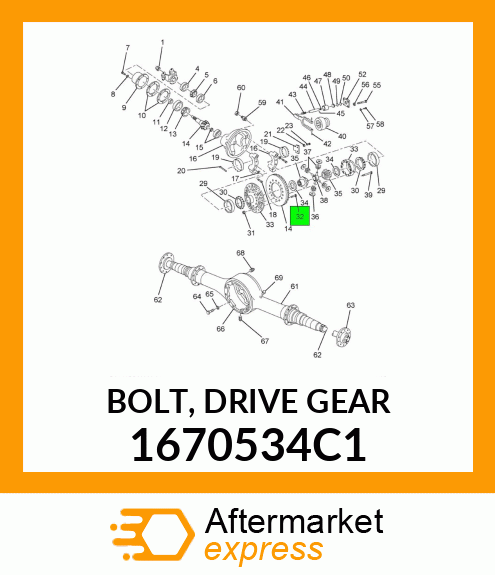 BOLT, DRIVE GEAR 1670534C1